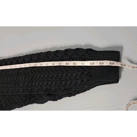 The Irish Store 100% Wool Aran Black Cable Knit Sweater Men's XL NWT - Picture 8 of 8